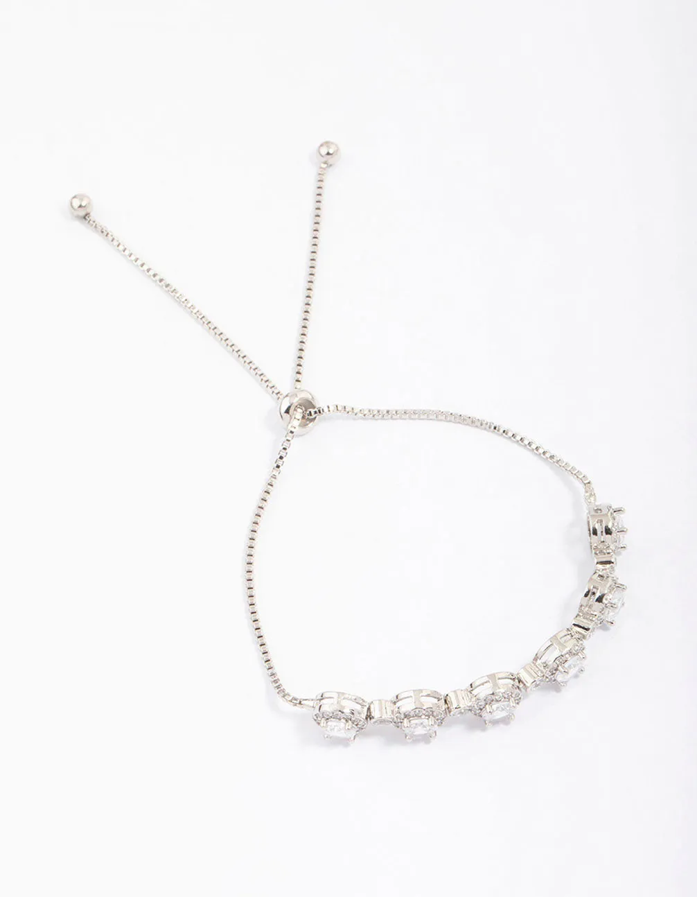 Rhodium Halo Cubic Zirconia Bracelet sold by lovisa