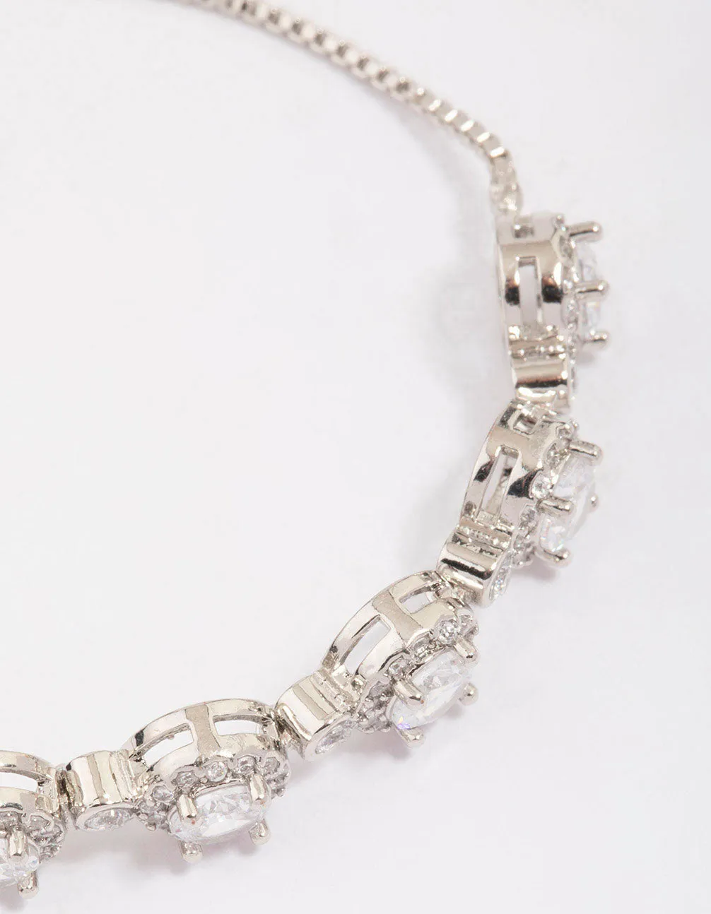 Rhodium Halo Cubic Zirconia Bracelet sold by lovisa product image thumbnail 2