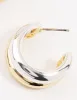 Mixed Metals Large Chunky Hoop Earrings sold by lovisa