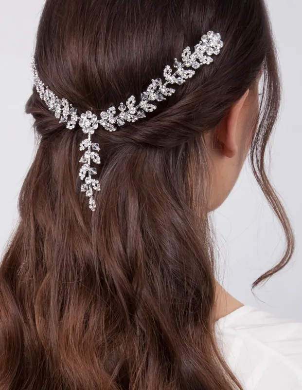 Crystal Flower Vine Drape Hair Piece sold by lovisa