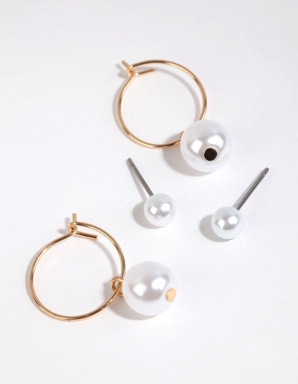 Gold Pearl Stud & Hoop Earring Pack sold by lovisa