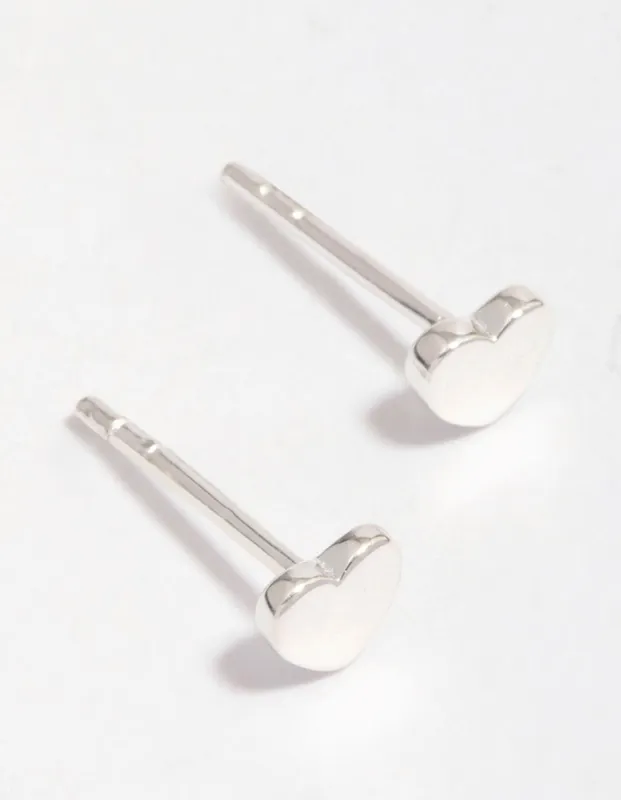 Sterling Silver Heart Stud Earrings sold by lovisa