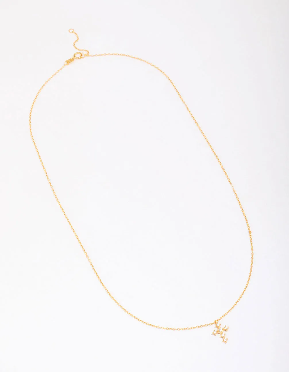 Gold Plated Sterling Silver Cubic Zirconia Round Cross Chain Necklace sold by lovisa product image thumbnail 2