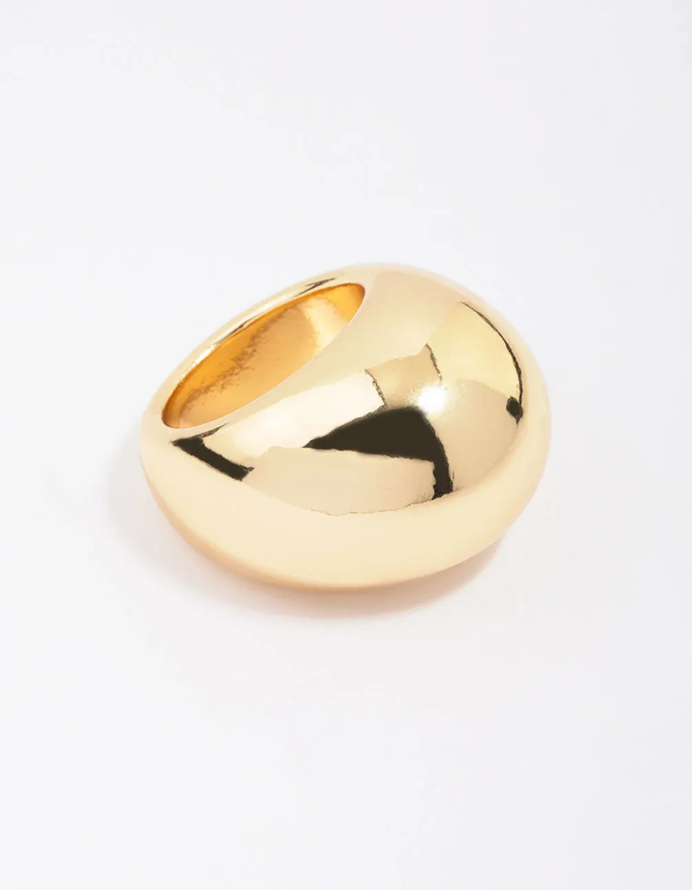 Gold Plated Smooth Round Dome Ring sold by lovisa