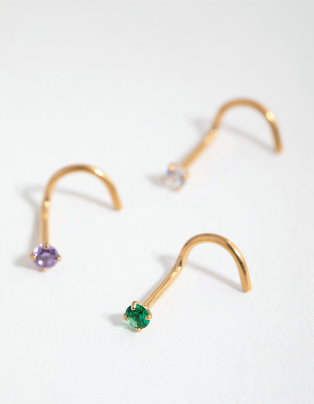 Gold Surgical Steel Classic Gem Nose Stud Pack sold by lovisa product image thumbnail 2