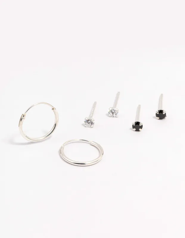 Sterling Silver Cubic Zirconia Earring Pack sold by lovisa
