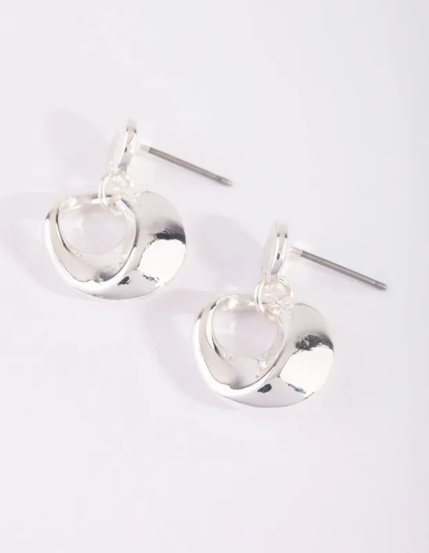 Silver Curve Drop Earrings sold by lovisa