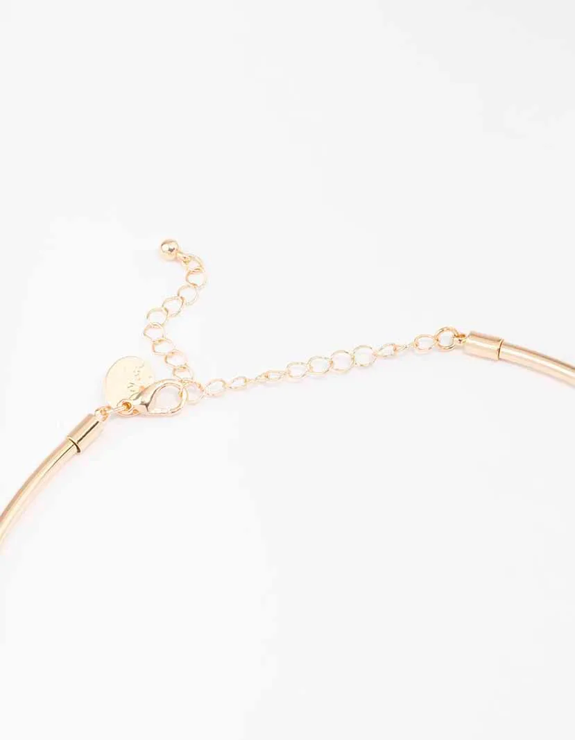 Gold Oval Facet Stone Choker sold by lovisa product image thumbnail 3