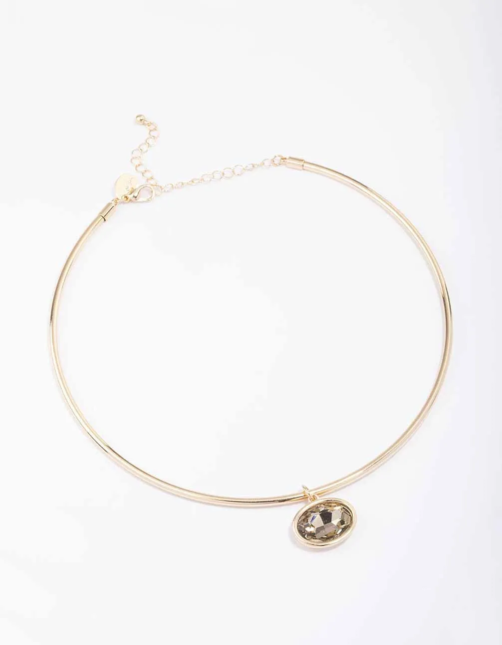 Gold Oval Facet Stone Choker sold by lovisa