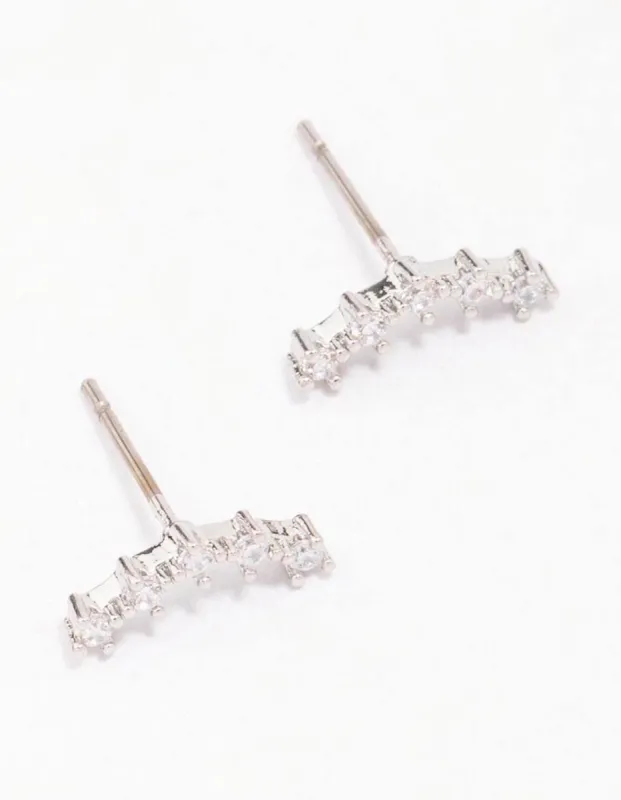 Surgical Steel Cubic ZIrconia Crawler Stud Earrings sold by lovisa