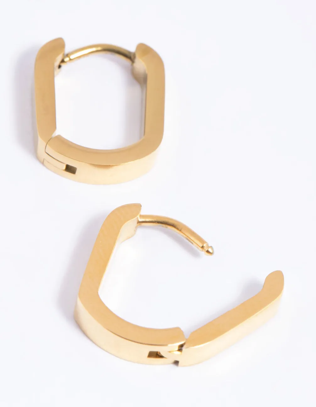 Gold Plated Surgical Steel Oval Huggie Hoop Earrings sold by lovisa product image thumbnail 3
