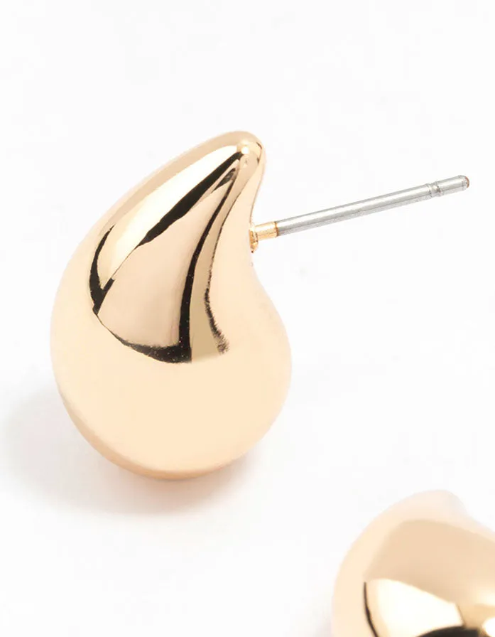 Gold Tiny Teardrop Stud Earrings sold by lovisa product image thumbnail 2