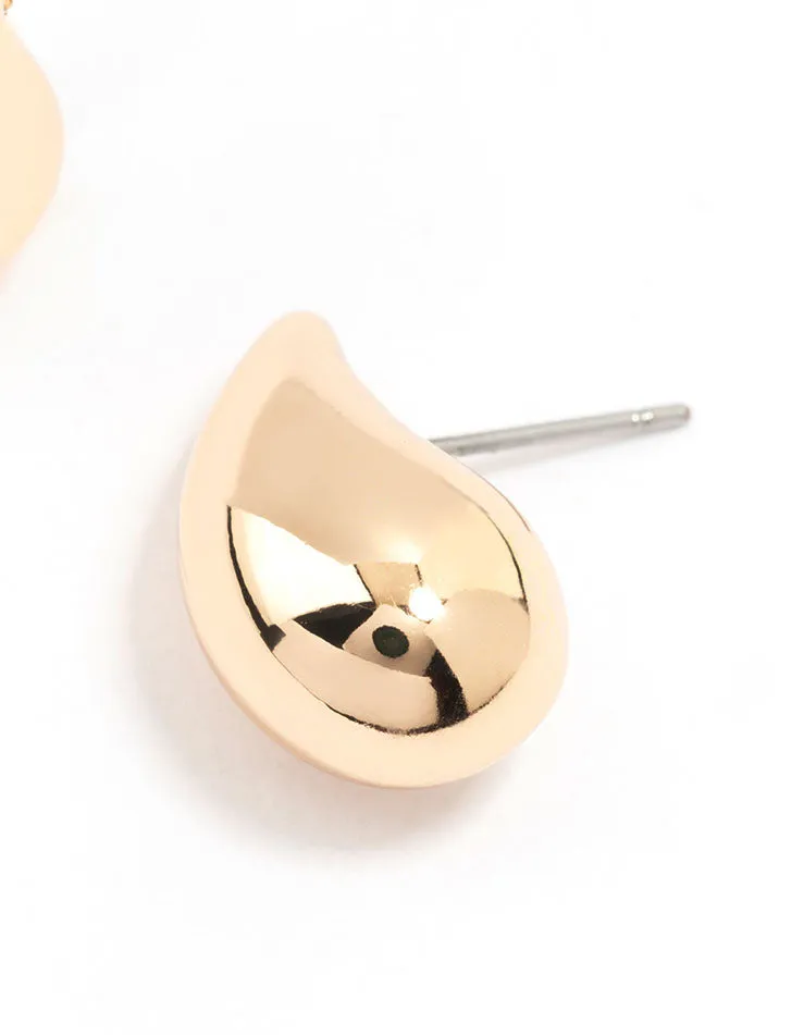 Gold Tiny Teardrop Stud Earrings sold by lovisa product image thumbnail 3