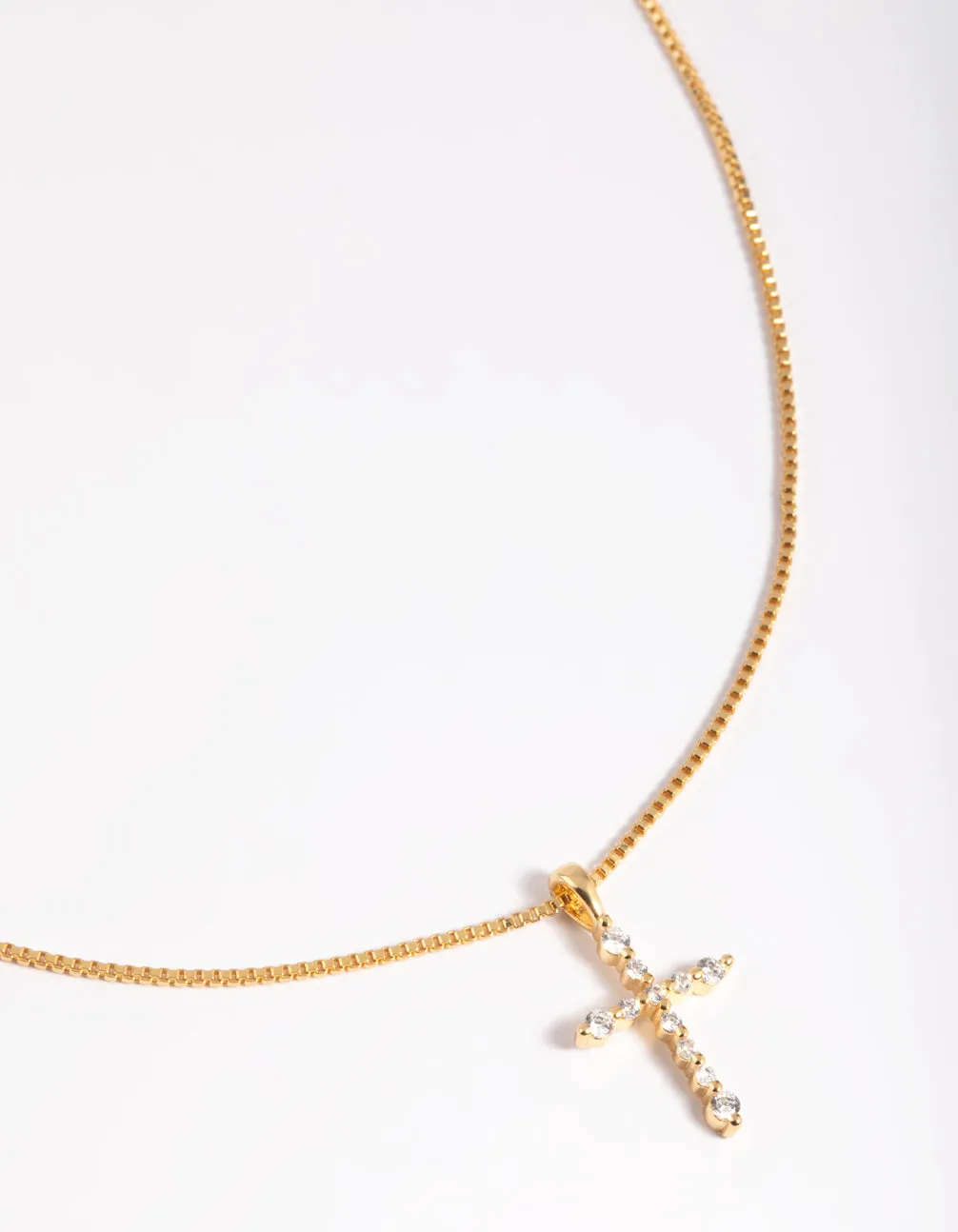 Gold Plated Cubic Zirconia Cross Chain Necklace sold by lovisa product image thumbnail 4