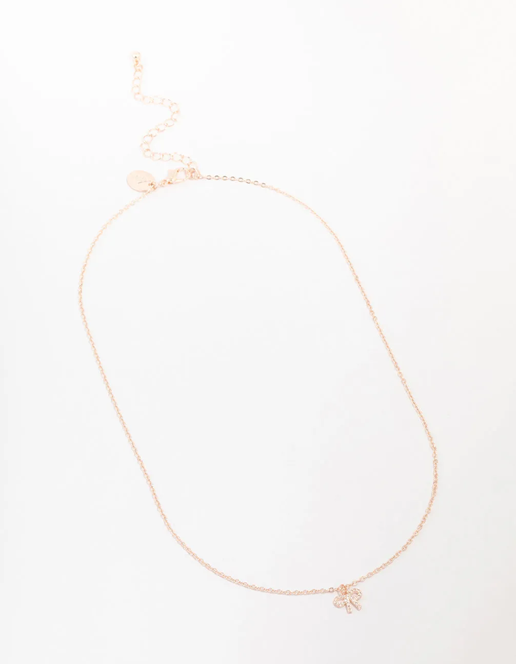 Rose Gold Cubic Zirconia Diamante Bow Pendant Necklace sold by lovisa product image thumbnail 2