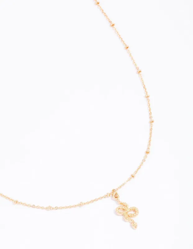 Gold Bolo Chain Snake Pendant Necklace sold by lovisa