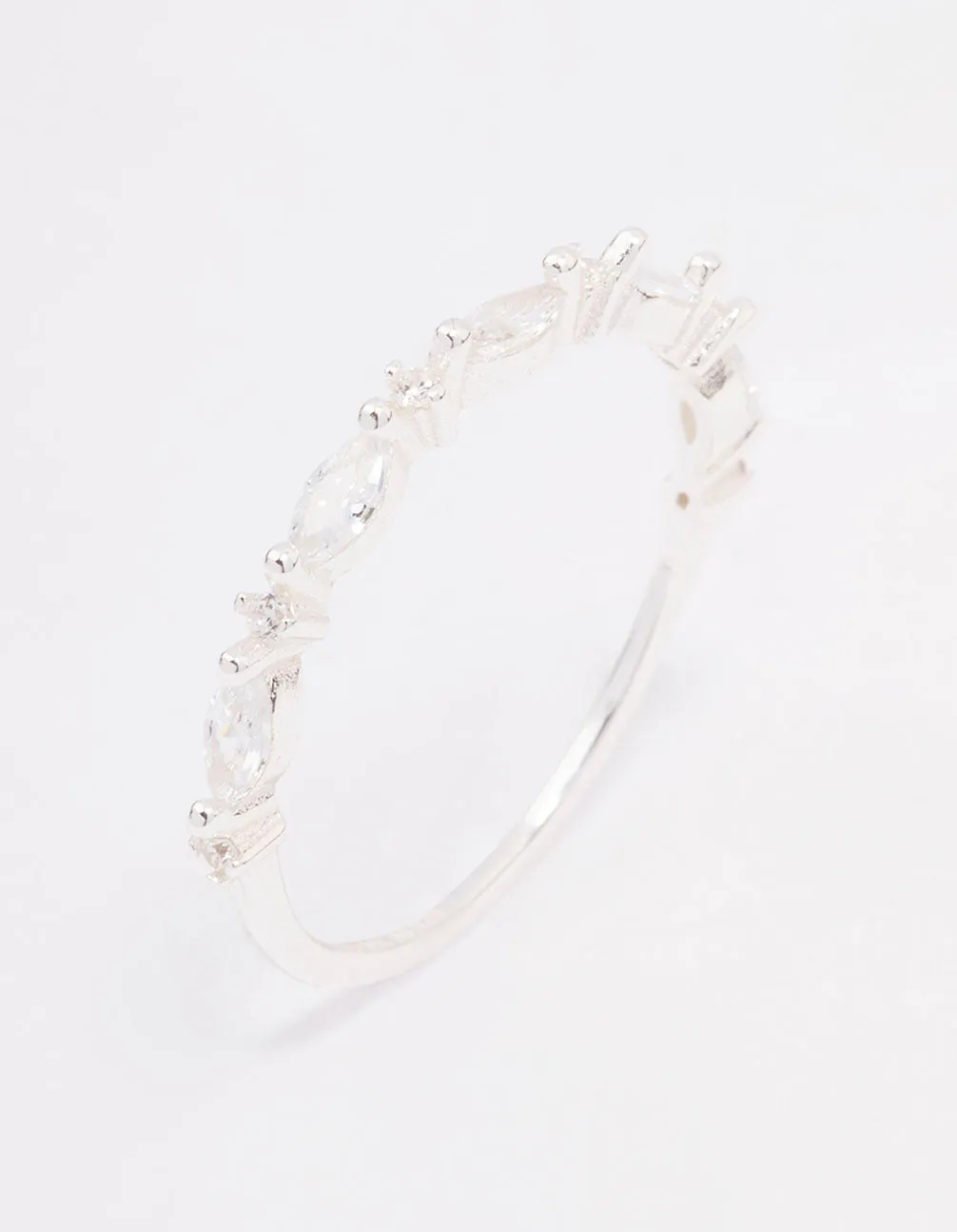 Sterling Silver Cubic Zirconia Alternating Marquise Round Ring sold by lovisa product image thumbnail 2