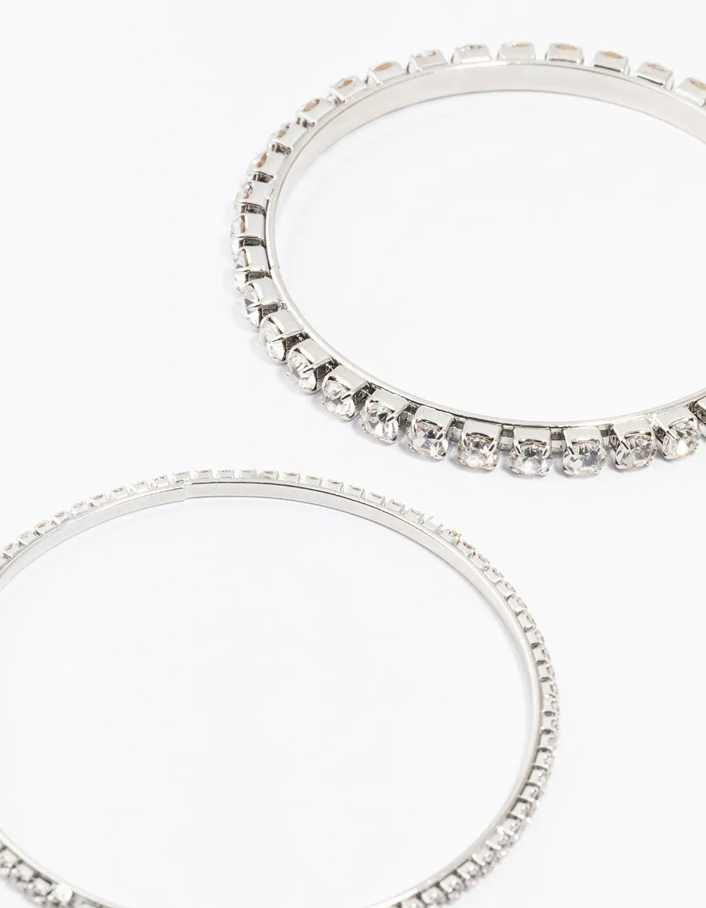 Diamante Rhodium Bangles 3-Pack sold by lovisa product image thumbnail 2
