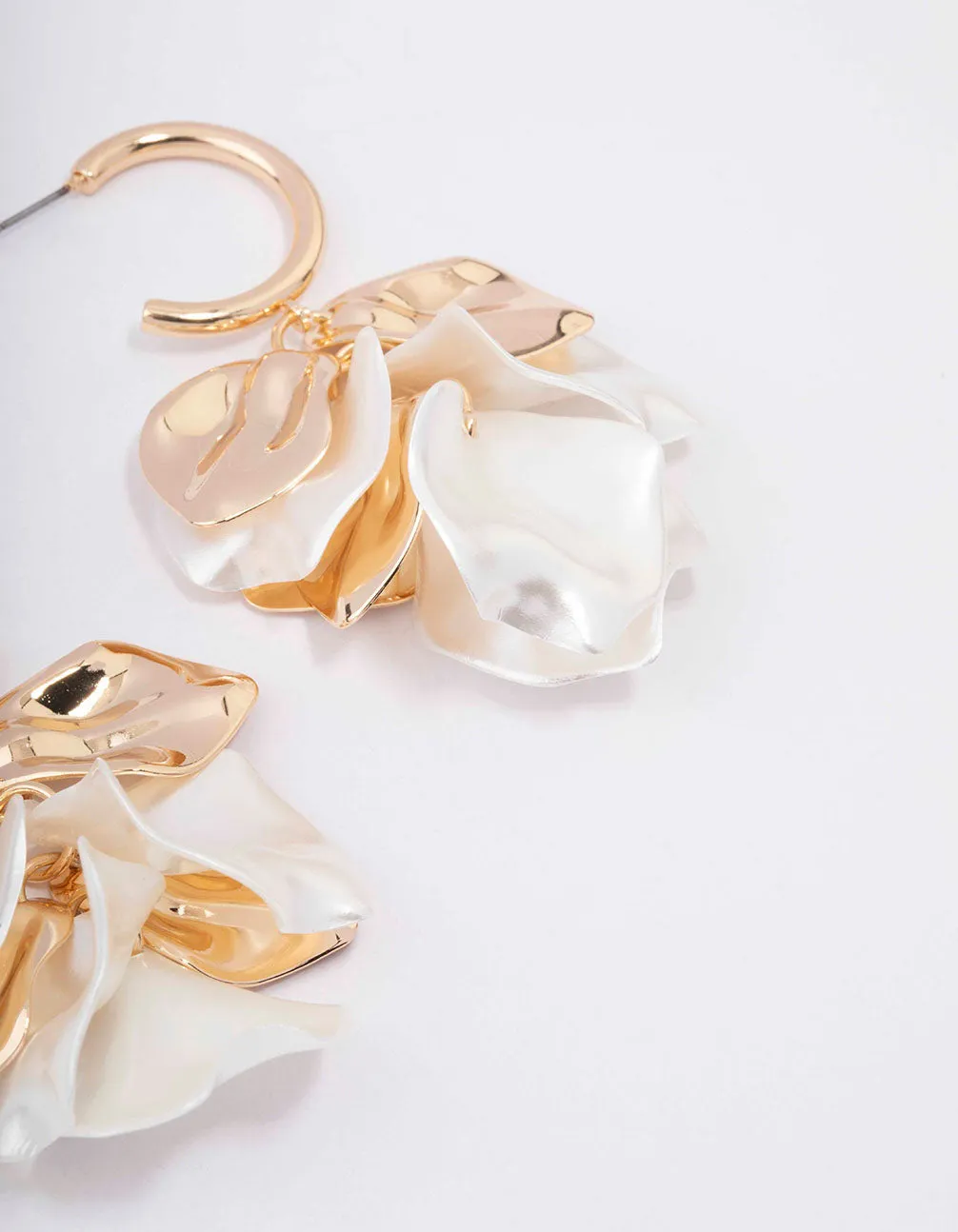 Gold Mixed Petal Drop Earrings sold by lovisa product image thumbnail 3