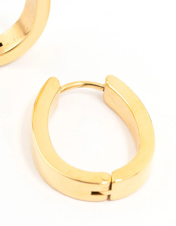 Gold Plated Surgical Steel Oval Hoop Earrings sold by lovisa product image thumbnail 3