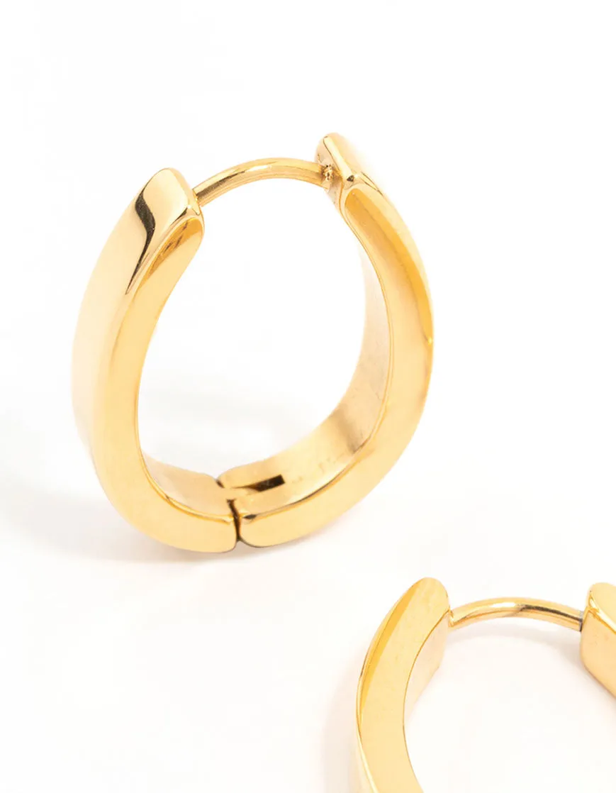 Gold Plated Surgical Steel Oval Hoop Earrings sold by lovisa product image thumbnail 2