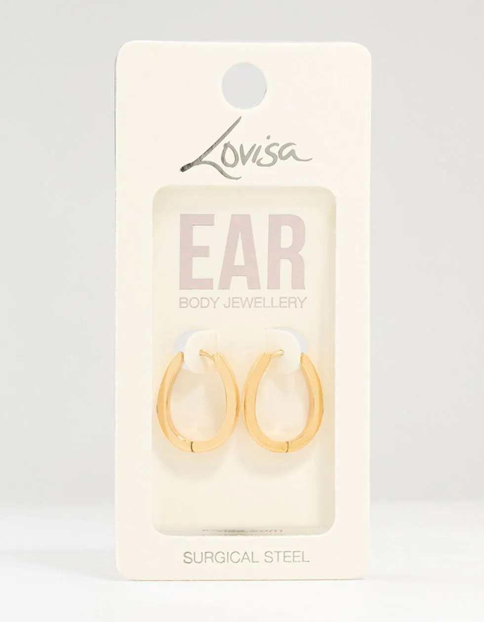 Gold Plated Surgical Steel Oval Hoop Earrings sold by lovisa product image thumbnail 4
