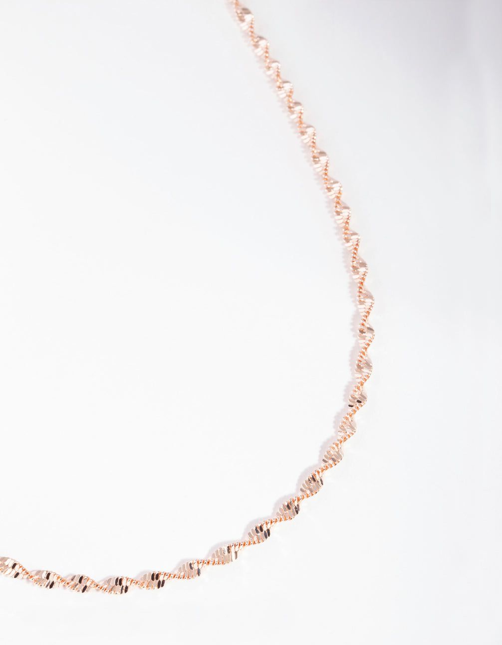 Rose Gold Textured Twisted Chain Necklace sold by lovisa
