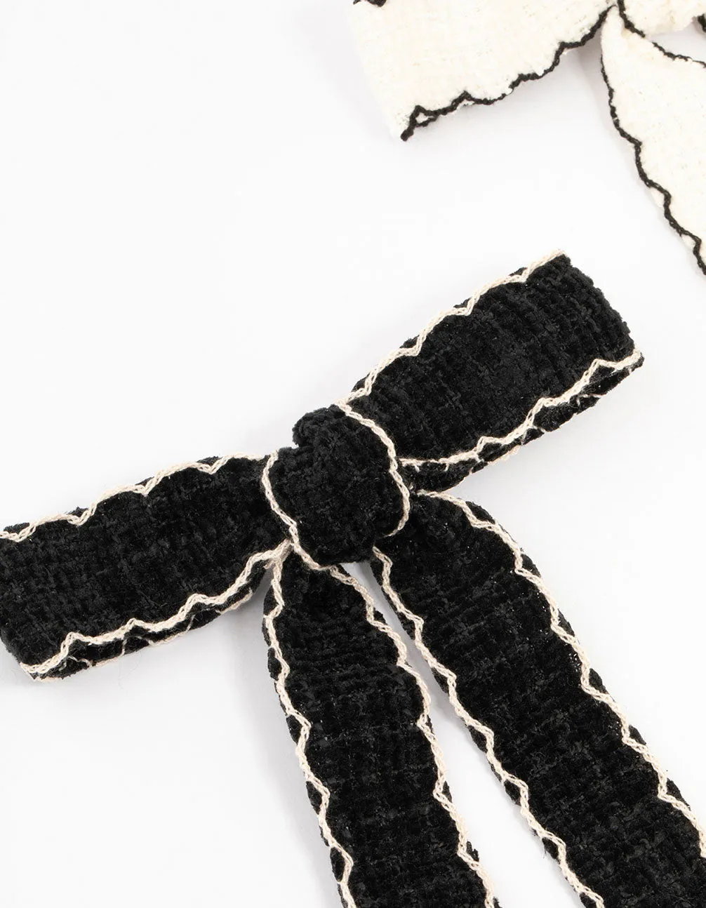 Woven Scallop Fabric Bows 2-Pack sold by lovisa product image thumbnail 2