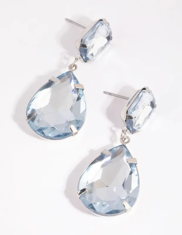 Blue Teardrop Statement Earrings sold by lovisa