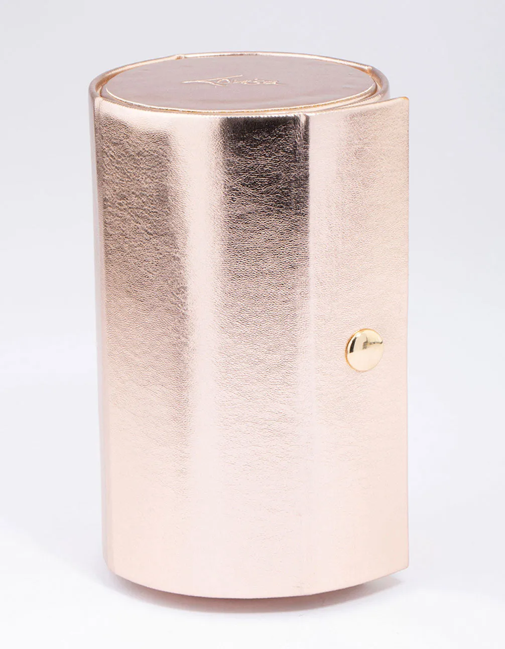 Rose Gold Faux Leather Cylinder Folded Travel Jewellery Case sold by lovisa product image thumbnail 3