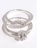 Silver Plated Round Cubic Zirconia Ring Set sold by lovisa