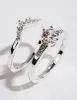 Silver Plated Round Cubic Zirconia Ring Set sold by lovisa