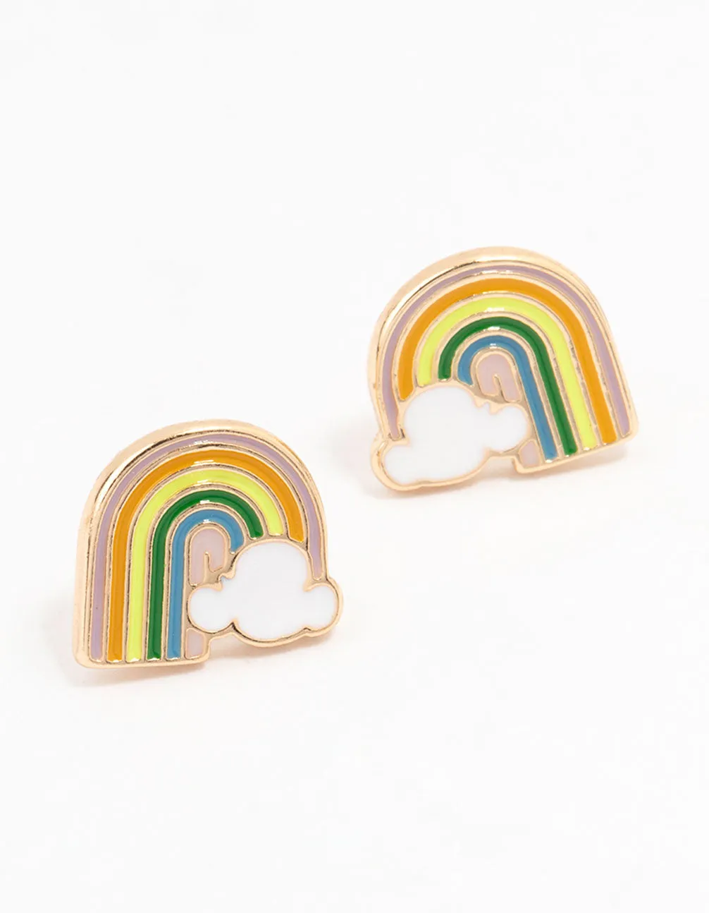 Gold Rainbow Cloud Stud Earrings sold by lovisa