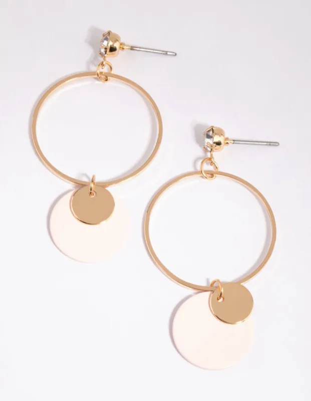 Blush Geometric Drop Earrings sold by lovisa
