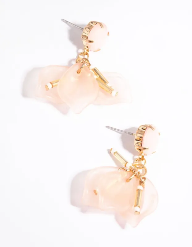 Pink Lily Petal Drop Earrings sold by lovisa
