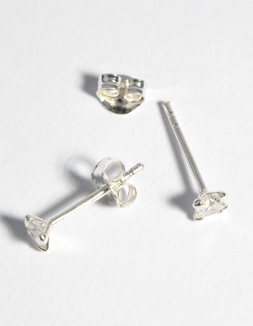 Sterling Silver 3mm Square Cubic Zirconia Stud Earrings sold by lovisa product image thumbnail 3