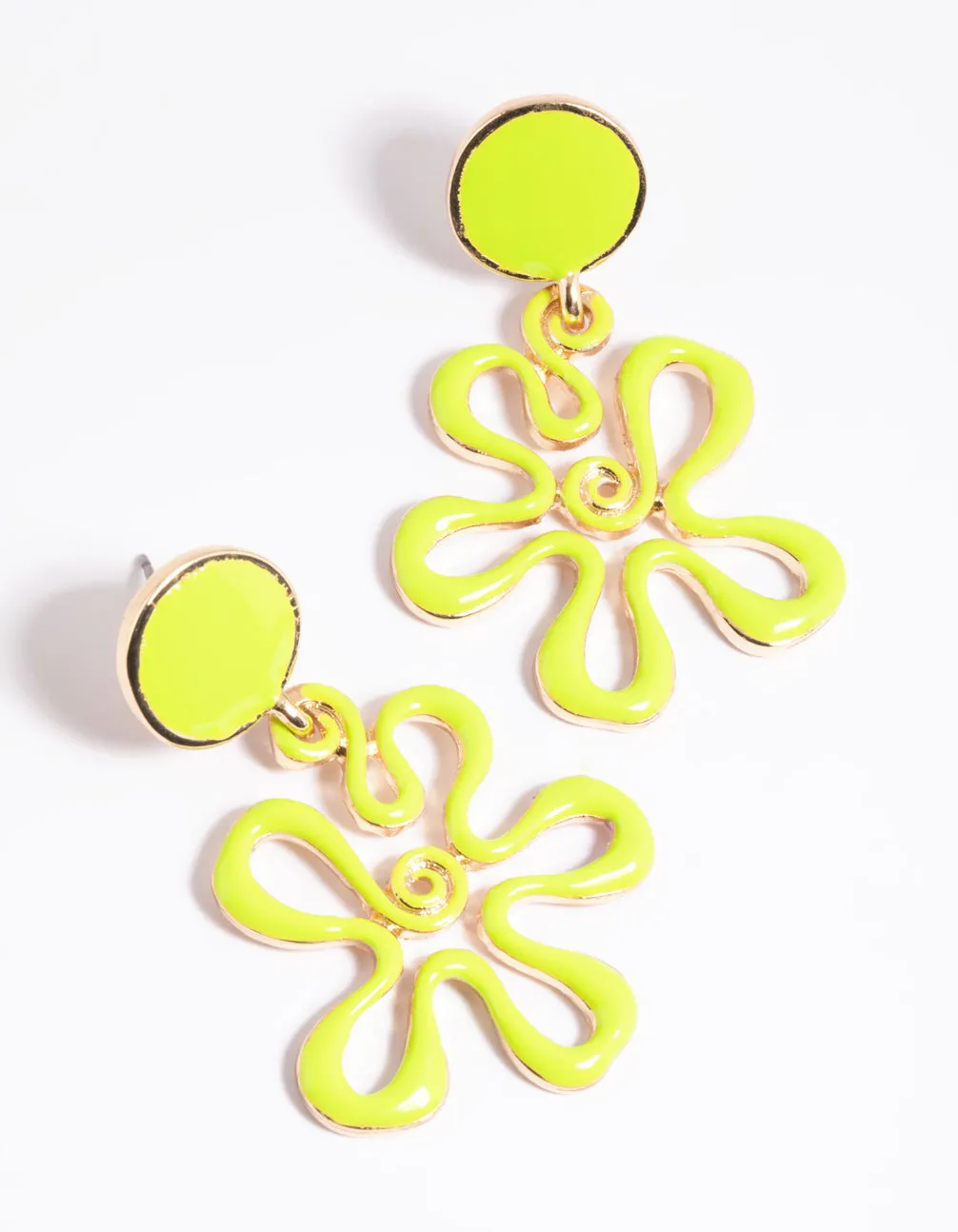 Green Circle Flower Drop Earrings sold by lovisa