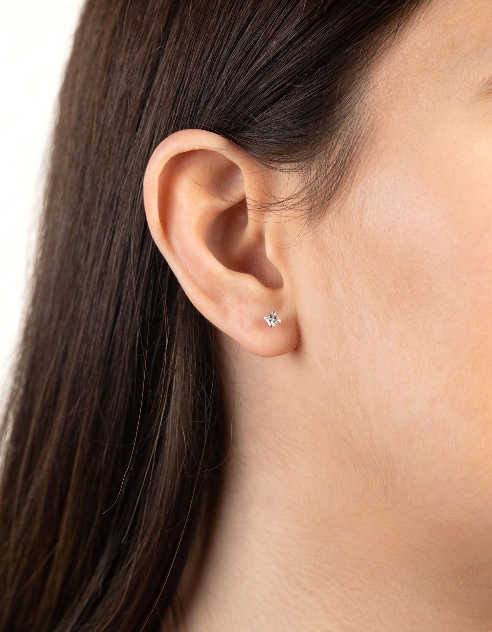 Sterling Silver 3mm Square Cubic Zirconia Stud Earrings sold by lovisa product image thumbnail 2