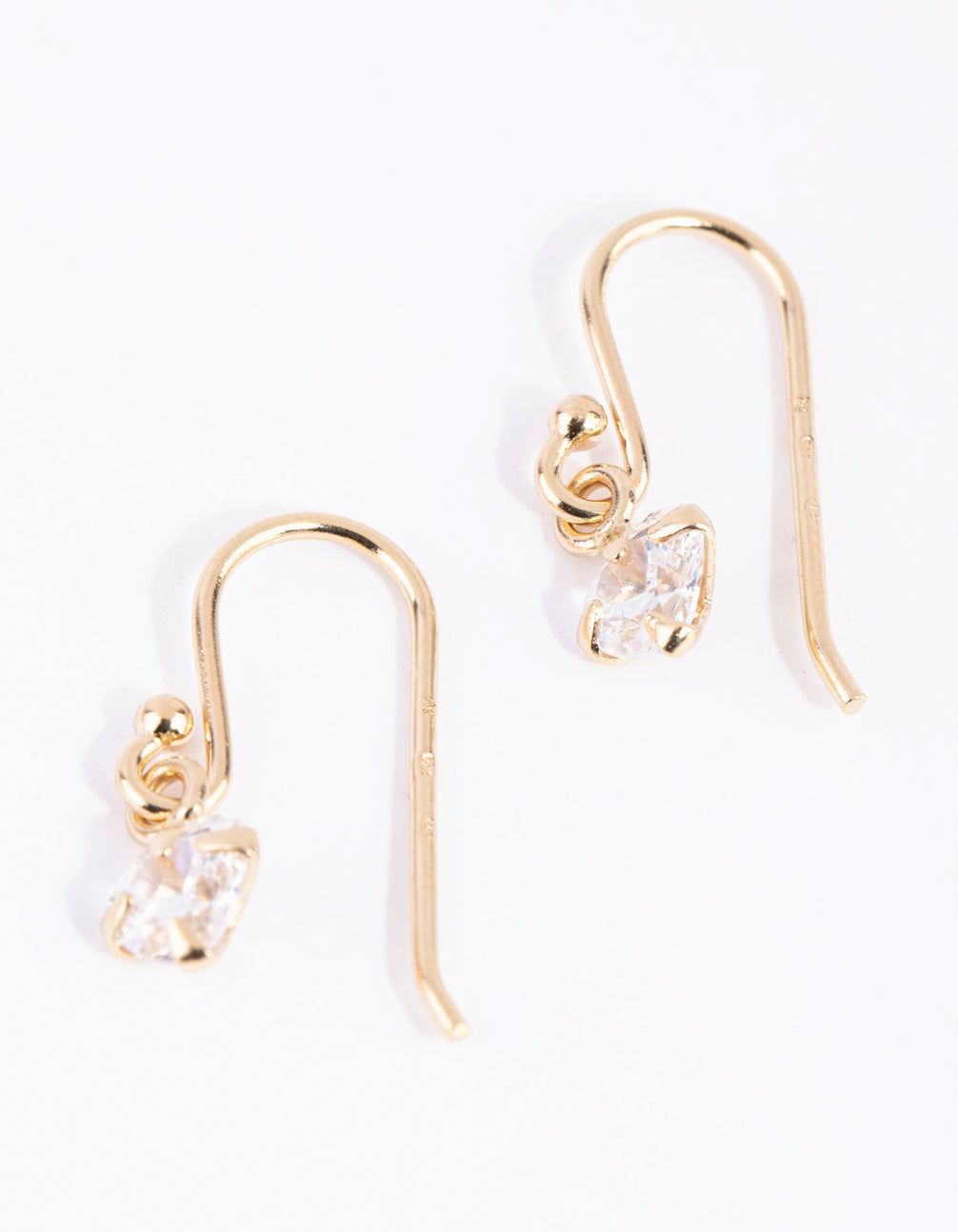 Rose Gold Plated Sterling Silver Cubic Zirconia Heart Drop Earrings sold by lovisa