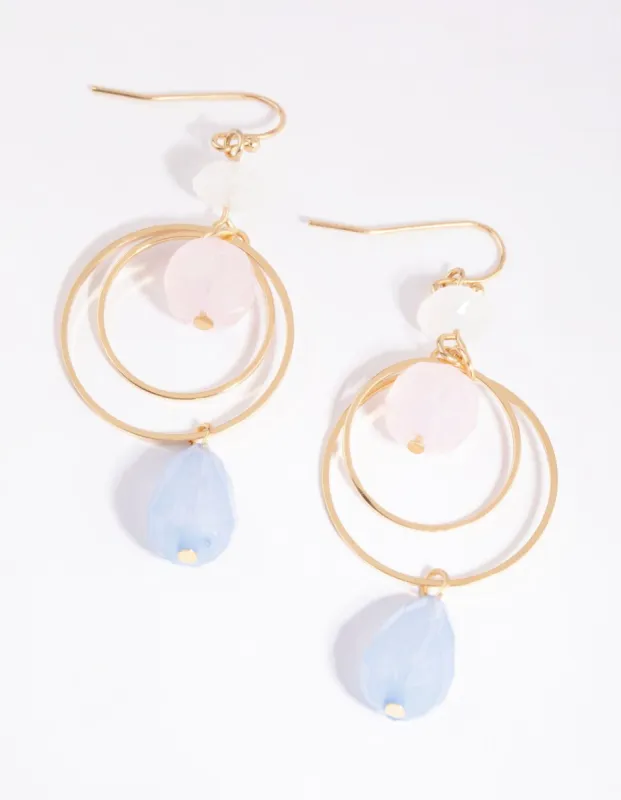 Gold Layered Gem Drop Earrings sold by lovisa