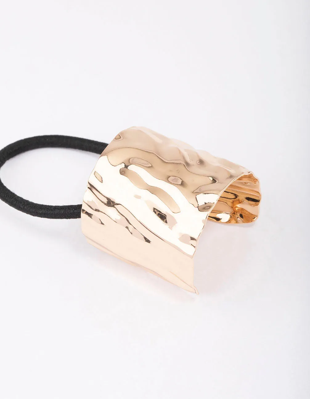 Gold Textured Wide Pony Tail Hair Tie sold by lovisa product image thumbnail 2