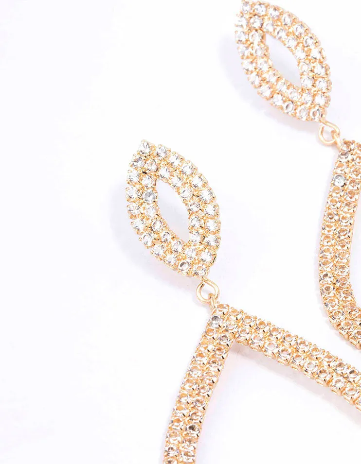 Gold Cupchain Diamond-Shaped Drop Earrings sold by lovisa product image thumbnail 2