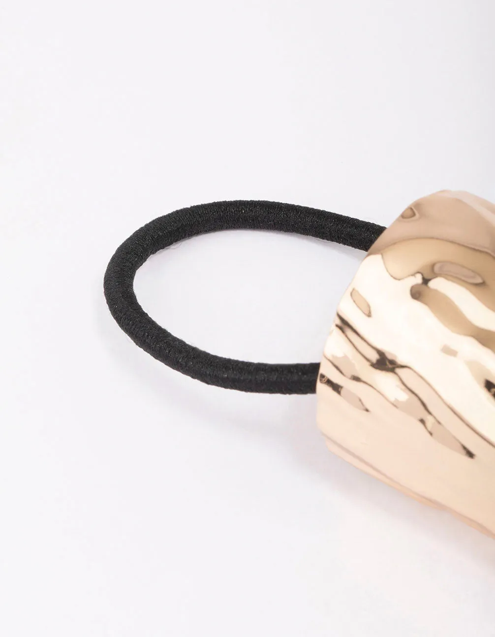 Gold Textured Wide Pony Tail Hair Tie sold by lovisa product image thumbnail 3