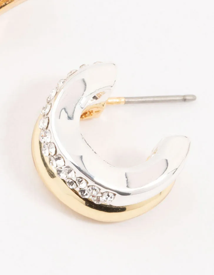 Cubic Zirconia & Clean Wave Hoop Earrings sold by lovisa product image thumbnail 3