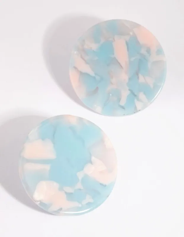 Acrylic Flat Button Stud Earrings sold by lovisa