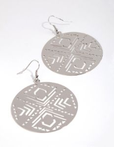 Rhodium Large Coin Drop Earrings sold by lovisa