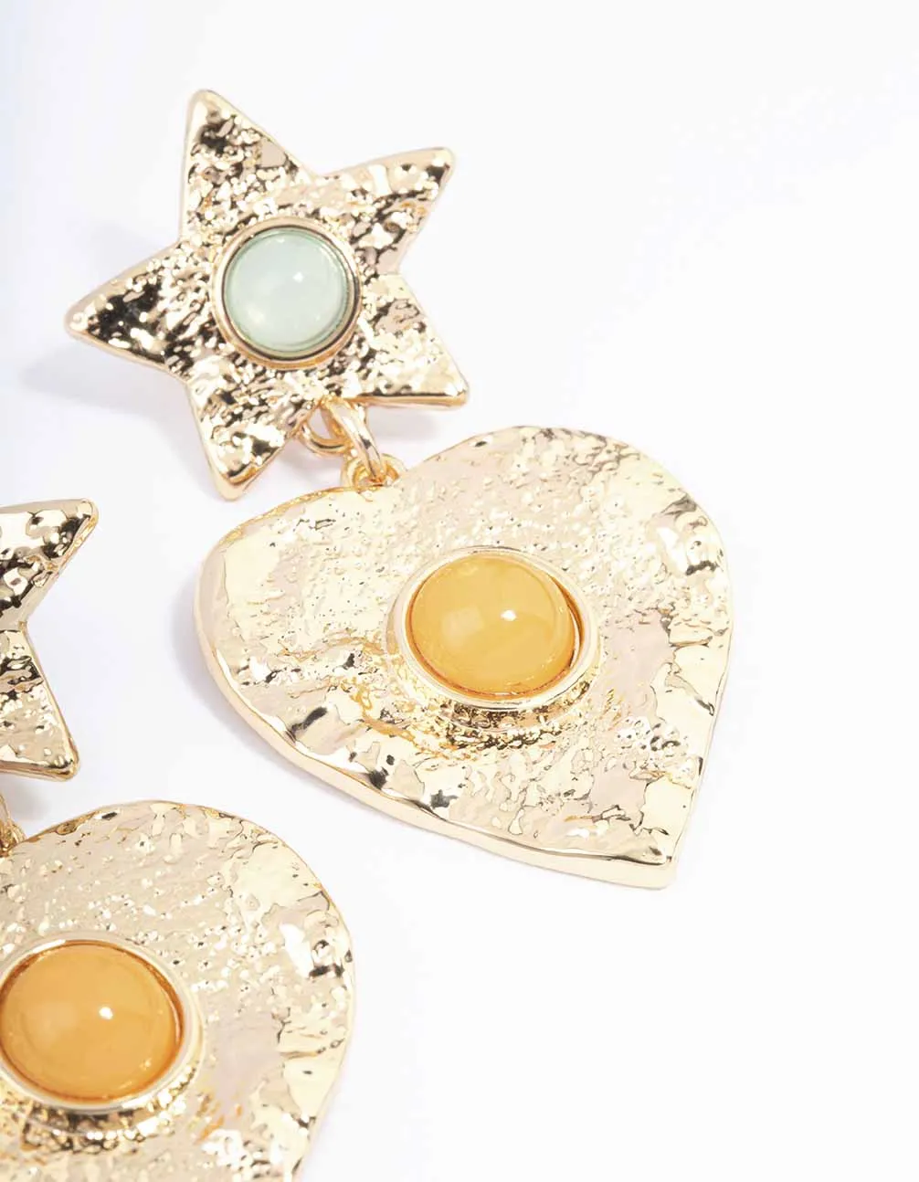 Gold Star & Heart Molten Drop Earrings sold by lovisa product image thumbnail 3