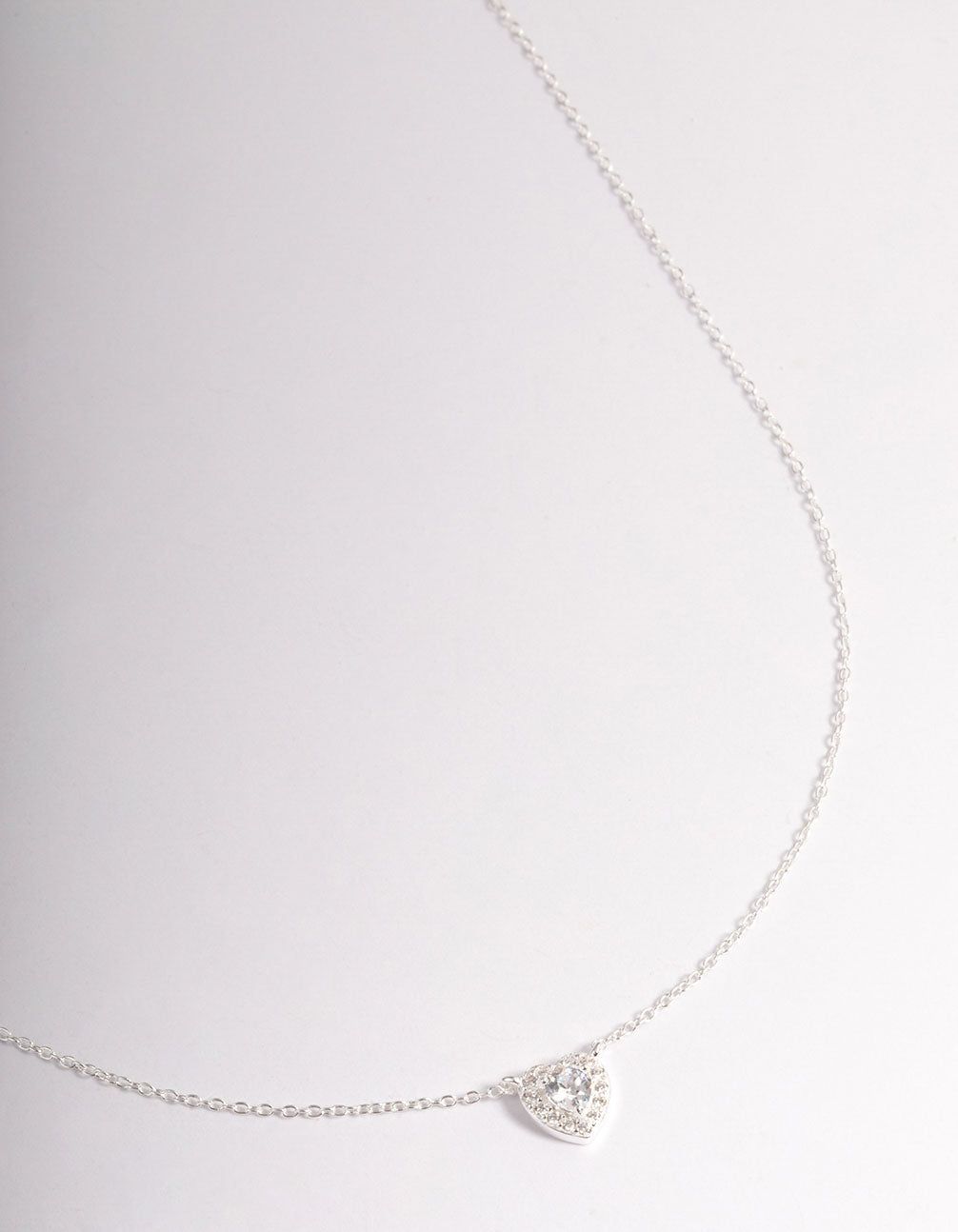 Sterling Silver Cubic Zirconia Halo Heart Pendant Necklace sold by lovisa