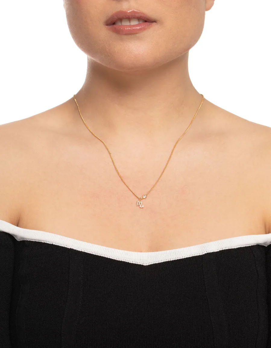 Gold Plated Scorpio Necklace With Cubic Zirconia Pendant sold by lovisa product image thumbnail 2