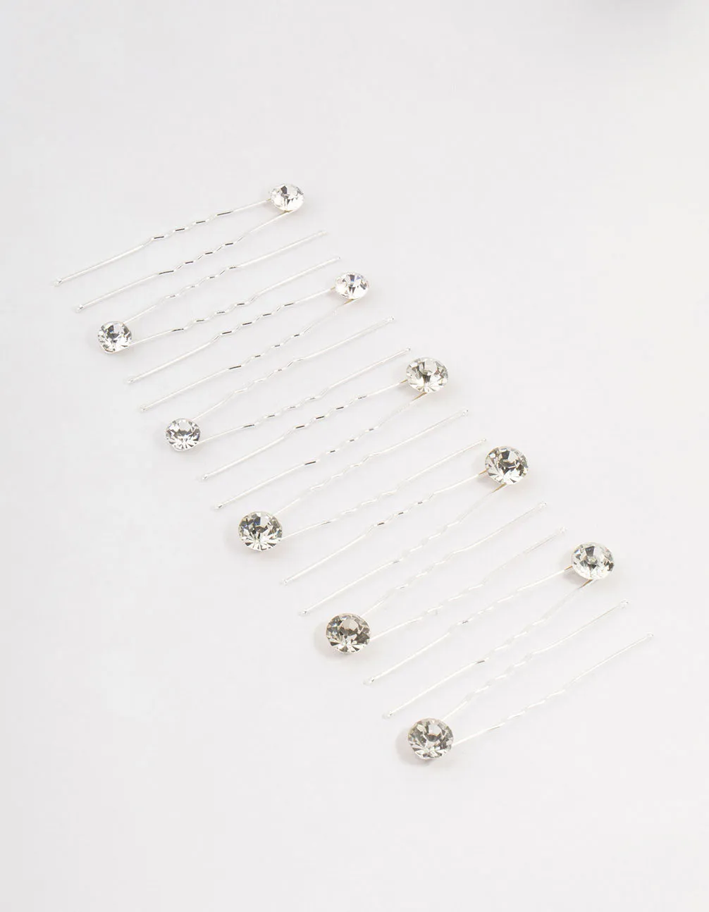 Silver Crystal Mixed Bridal Pins 10-Pack sold by lovisa